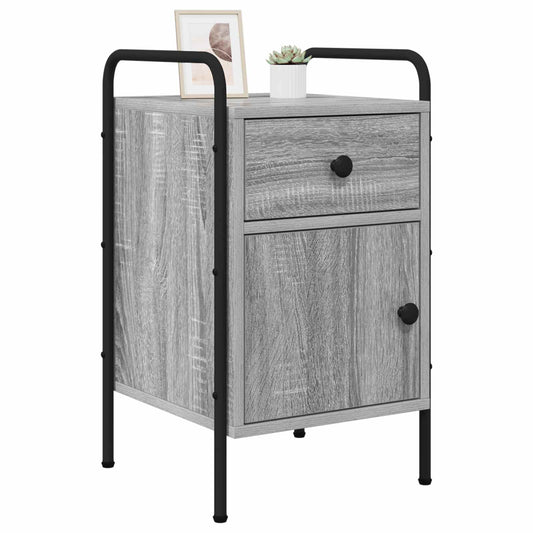 vidaXL Bedside Cabinet Grey Sonoma 35 x 36.5 x 61 cm Engineered Wood