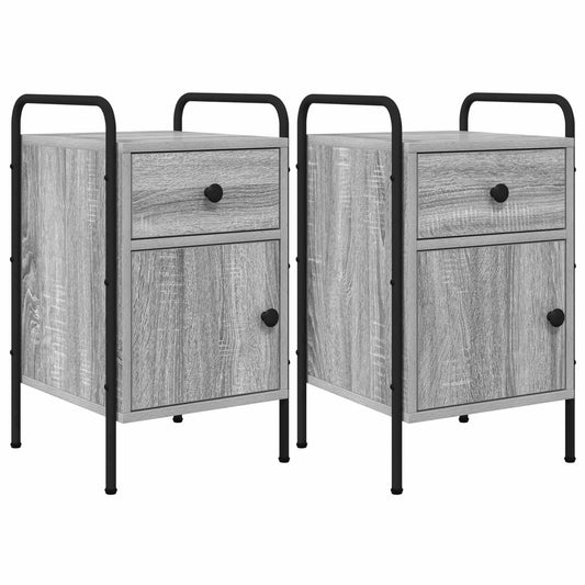 vidaXL Bedside Cabinet 2 pcs Grey Sonoma 35 x 36.5 x 61 cm