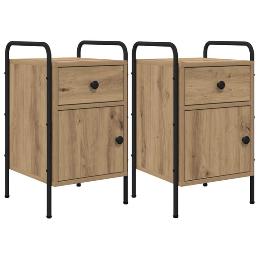 vidaXL Bedside Cabinet 2 pcs Artisan Oak 35 x 36.5 x 61 cm