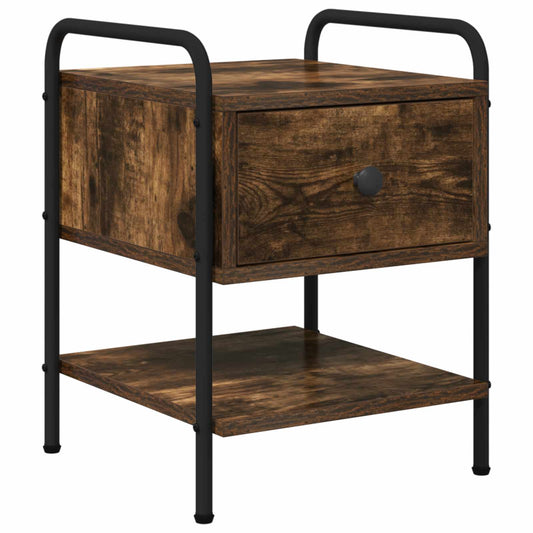 vidaXL Bedside Cabinet Smoked Oak 35 x 36.5 x 47 cm Engineered Wood