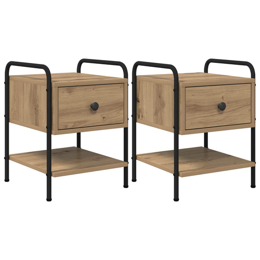 vidaXL Bedside Cabinet 2 pcs Artisan Oak 35 x 36.5 x 47 cm