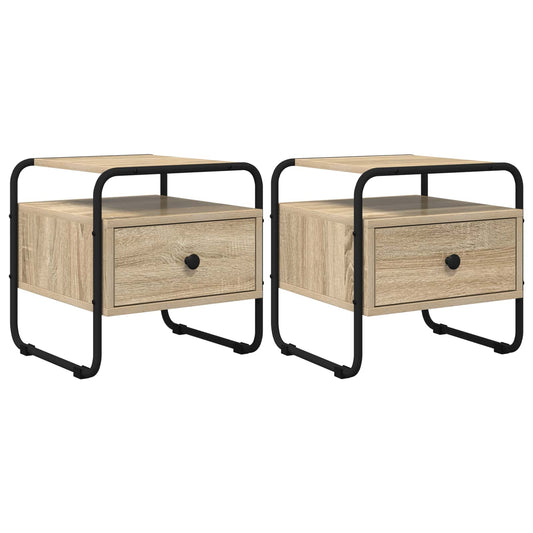 vidaXL Bedside Cabinet 2 pcs Sonoma Oak 40 x 39.5 x 40 cm