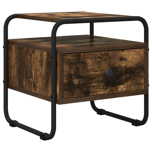 vidaXL Bedside Cabinet Smoked Oak 40 x 39.5 x 40 cm Engineered Wood