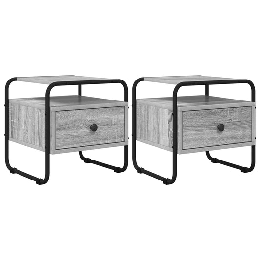 vidaXL Bedside Cabinet 2 pcs Grey Sonoma 40 x 39.5 x 40 cm