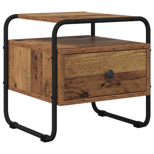 vidaXL Bedside Cabinet Old Wood 40 x 39.5 x 40 cm Engineered Wood
