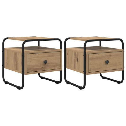 vidaXL Bedside Cabinet 2 pcs Artisan Oak 40 x 39.5 x 40 cm