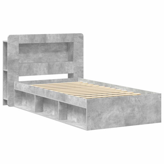 vidaXL Bed Frame with Storage with Headboard Concrete Grey 80 x 200 cm