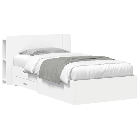 vidaXL Bed Frame with Storage White 80 x 200 cm Engineered Wood