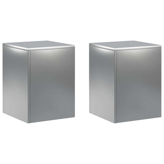 vidaXL Plant Stand 2 pcs Silver 30 x 30 x 40 cm Stainless Steel