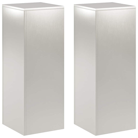 vidaXL Plant Stand 2 pcs Silver 30 x 30 x 80 cm Steel