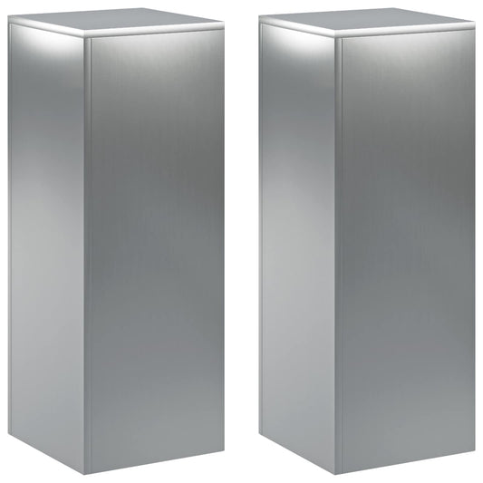 vidaXL Plant Stand 2 pcs Silver 30 x 30 x 80 cm Stainless Steel
