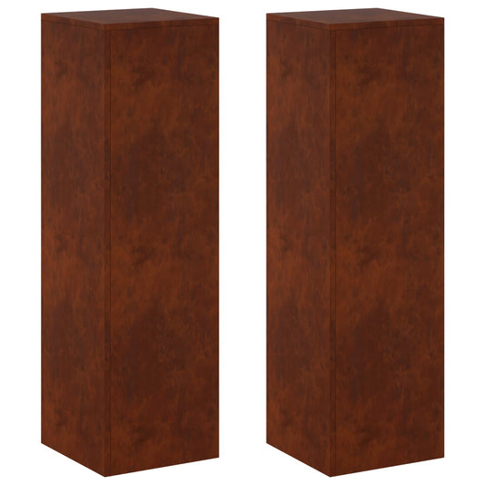 vidaXL Plant Stand 2 pcs Rusty 30 x 30 x 100 cm Weathering Steel