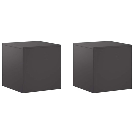 vidaXL Plant Stand 2 pcs Black 40 x 40 x 40 cm Steel