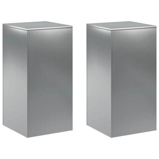 vidaXL Plant Stand 2 pcs Silver 40 x 40 x 80 cm Stainless Steel