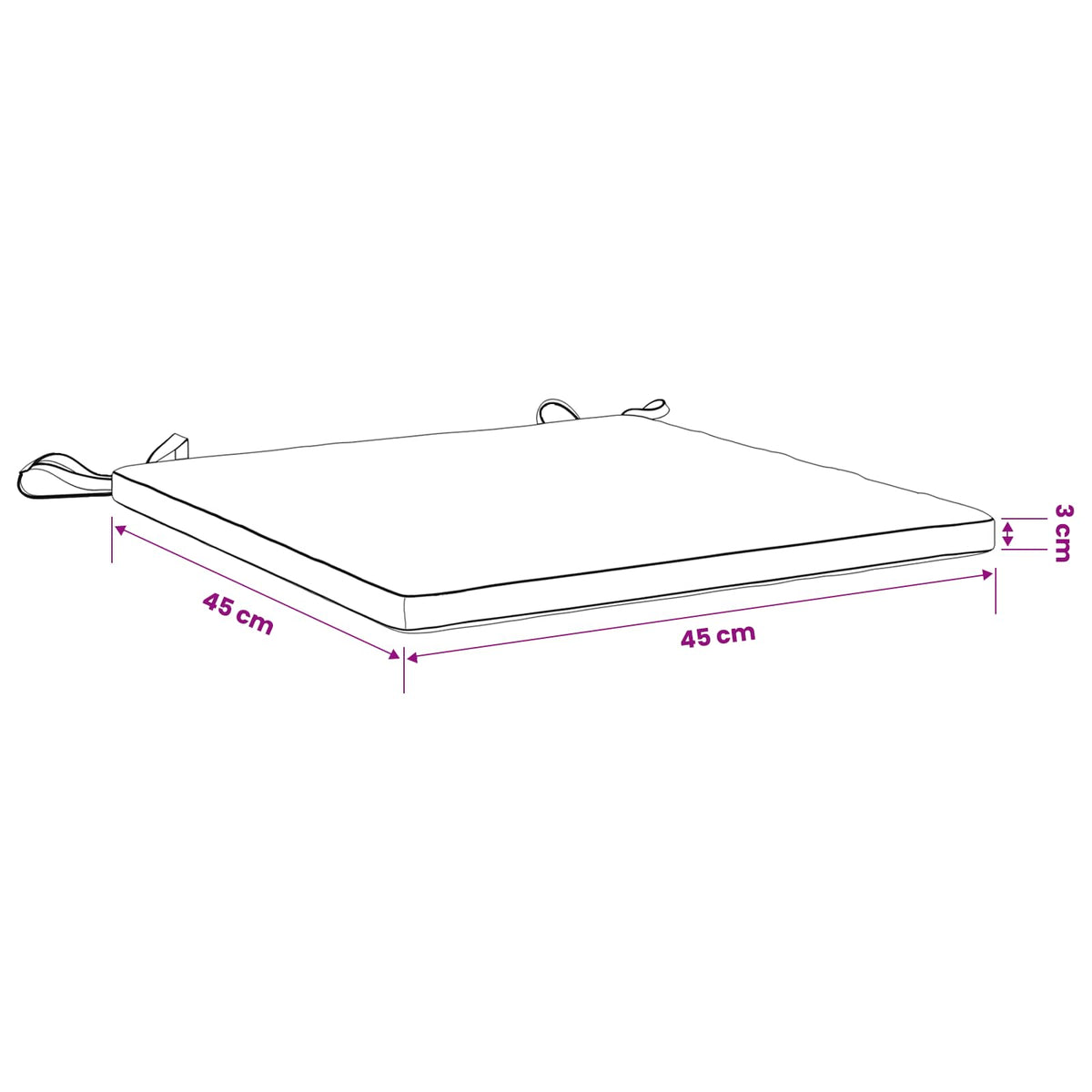 vidaXL 4-Piece Seat Cushions SOEST 4 pcs 100% Polyester Black