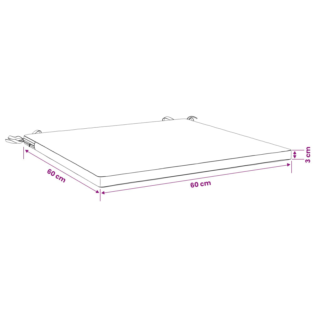 vidaXL 1-Piece Seat Cushion SOEST 100% Polyester Taupe 60 x 60 x 3 cm