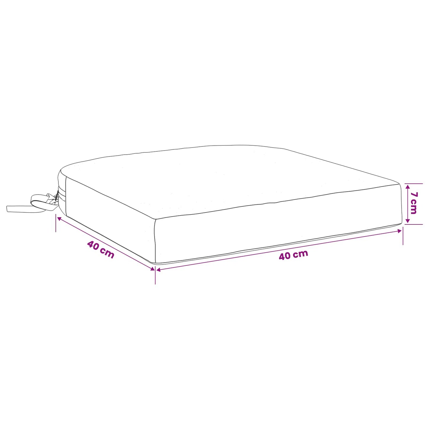 vidaXL 1-Piece Seat Cushion SOEST 100% Polyester Grey 40 x 40 x 7 cm