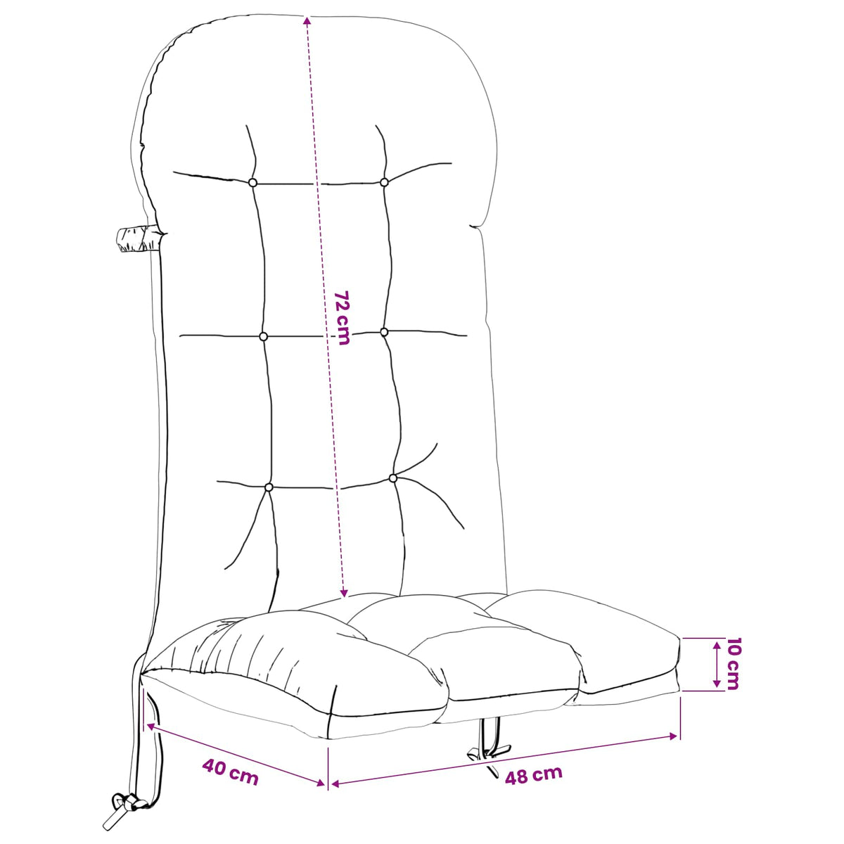 vidaXL Sun Lounger Cushion PUTTEN 100% Polyester Anthracite