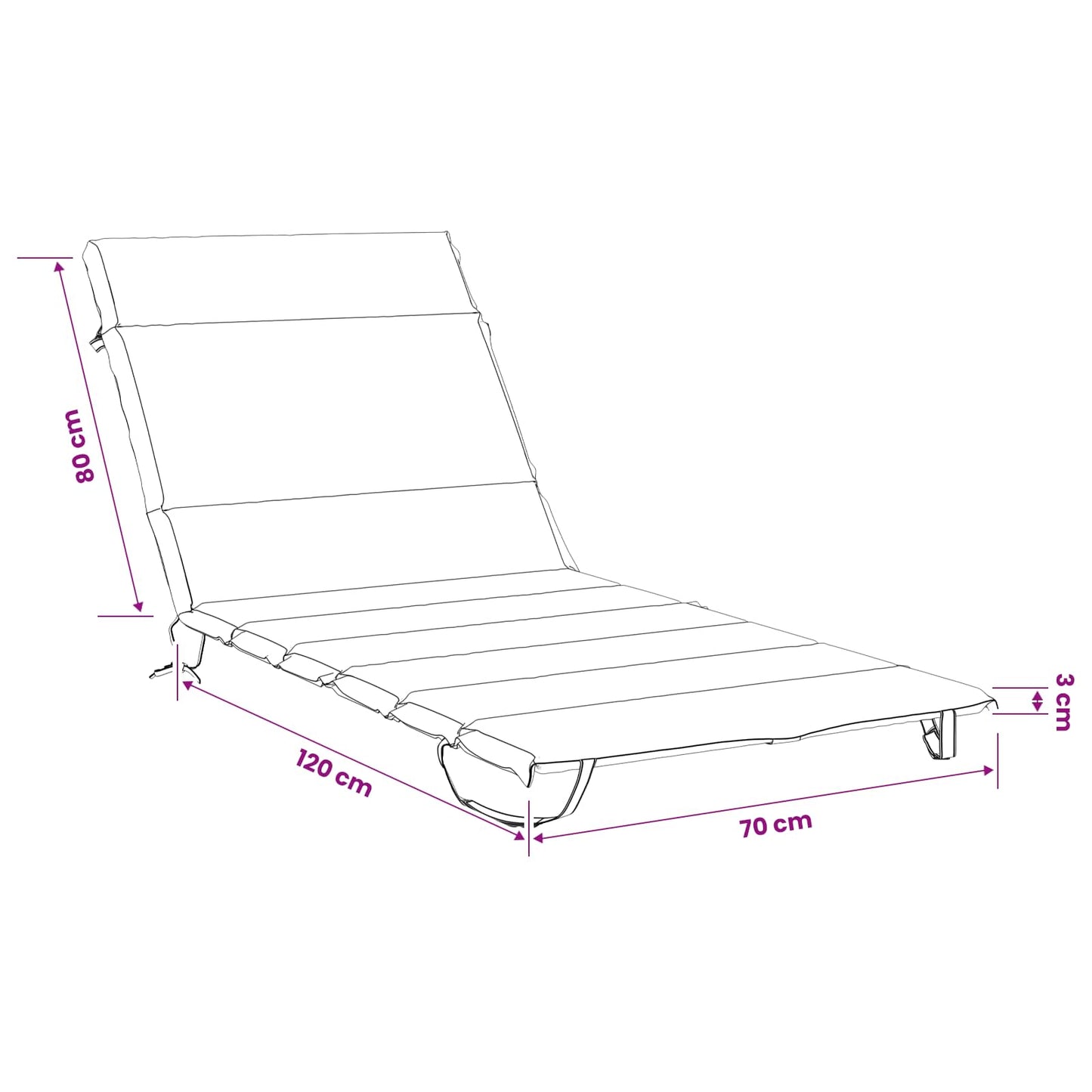 vidaXL Sunlounger Cushion GEMERT 100% Polyester Royal Blue