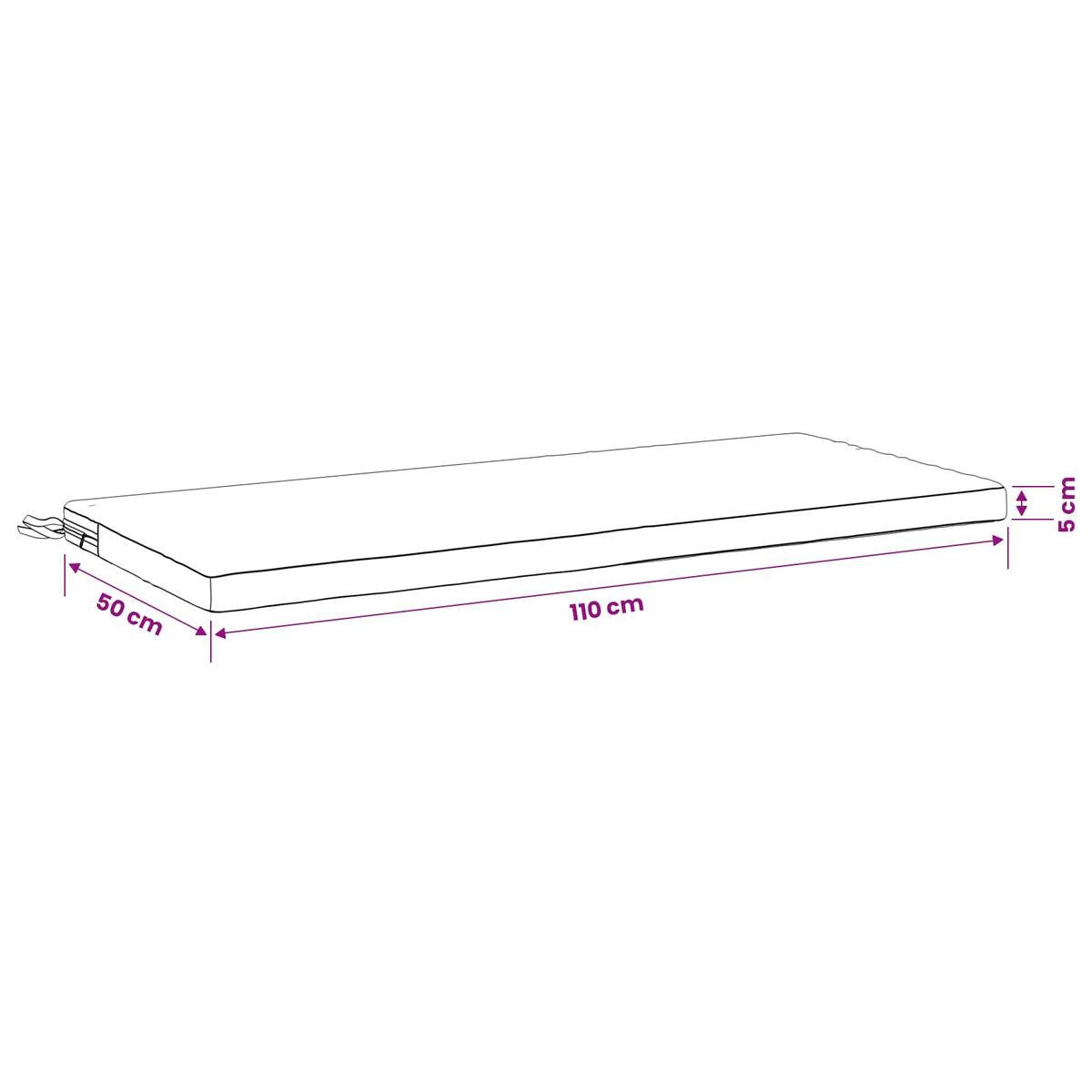 vidaXL Bench Cushion SOEST 100% Polyester Olive Green 110 x 50 x 5 cm