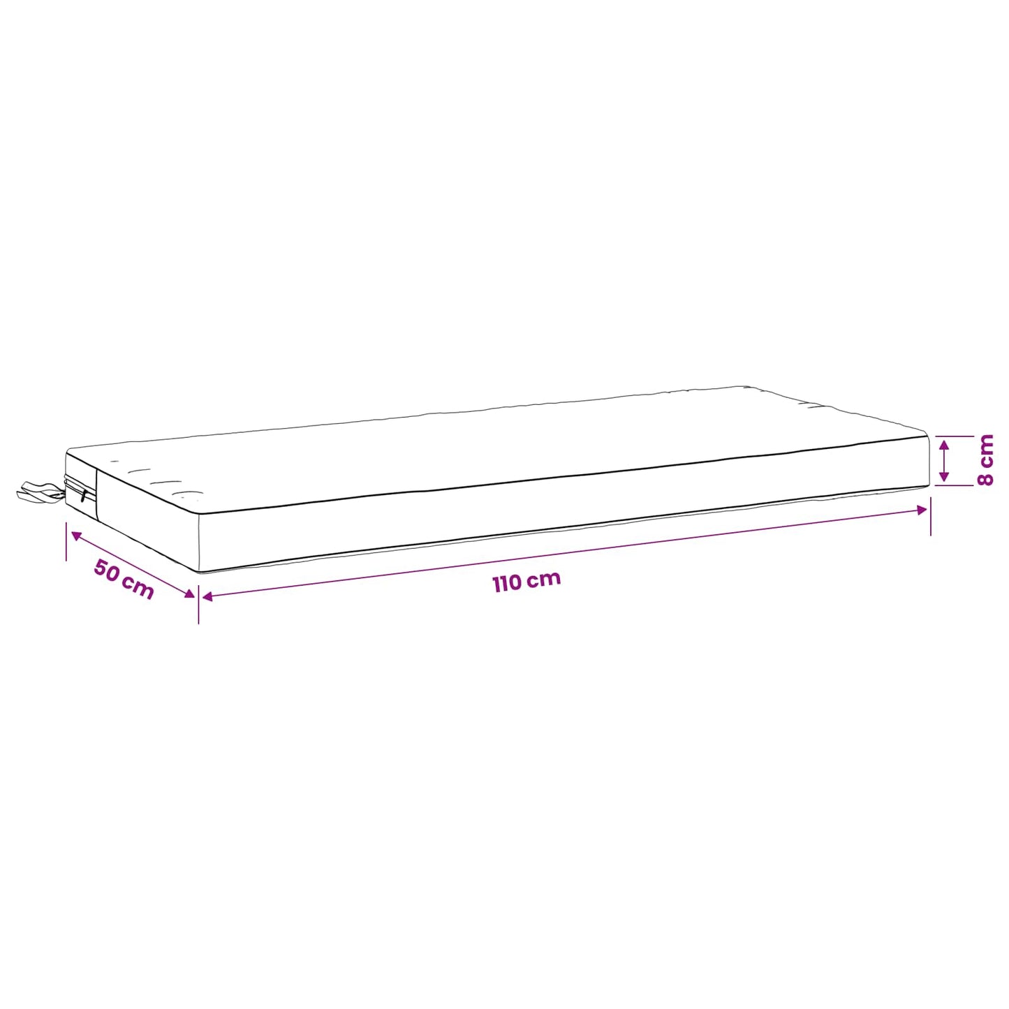 vidaXL Bench Cushion SOEST 100% Polyester Sand 110 x 50 x 8 cm