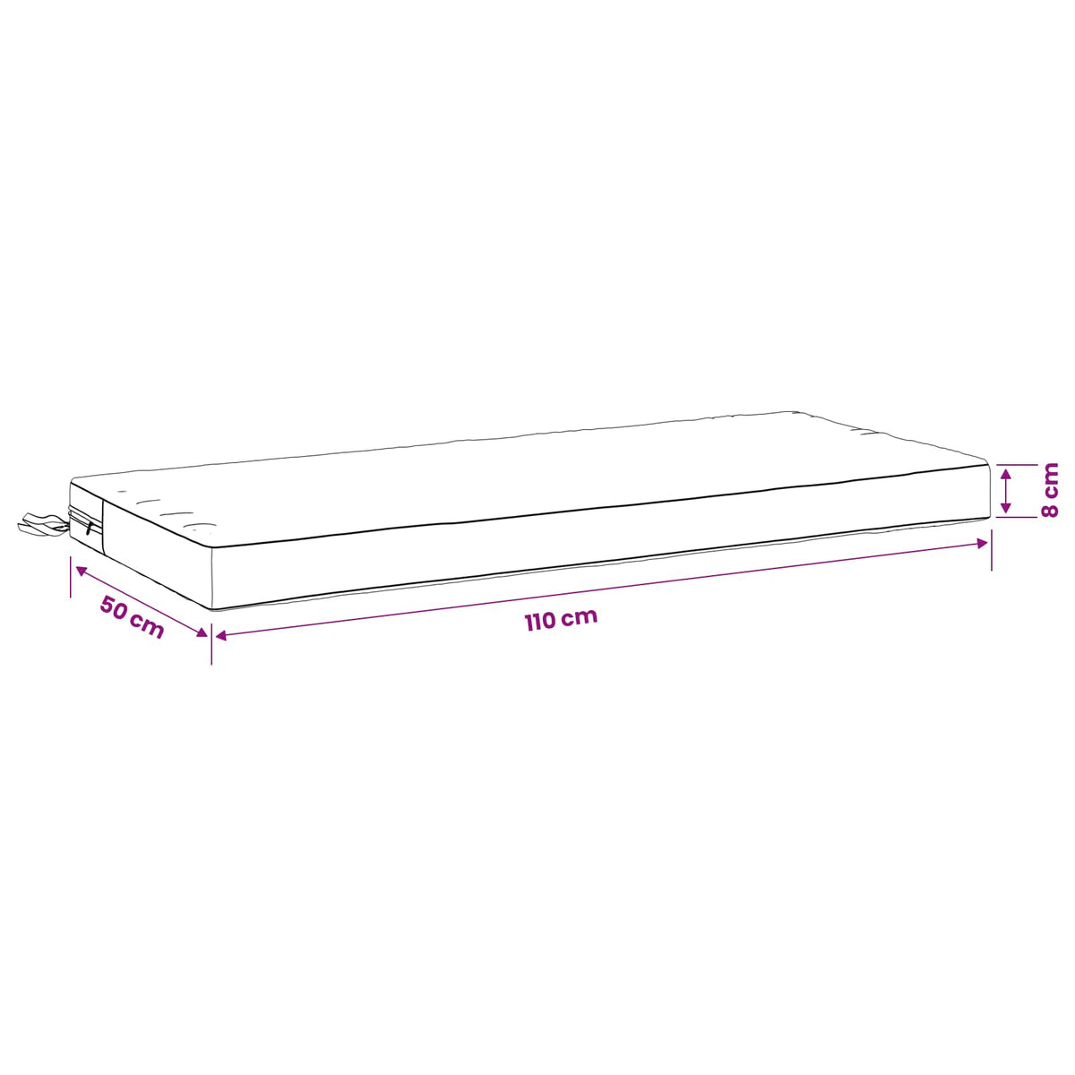 vidaXL Bench Cushion SOEST 100% Polyester Grey 110 x 50 x 8 cm