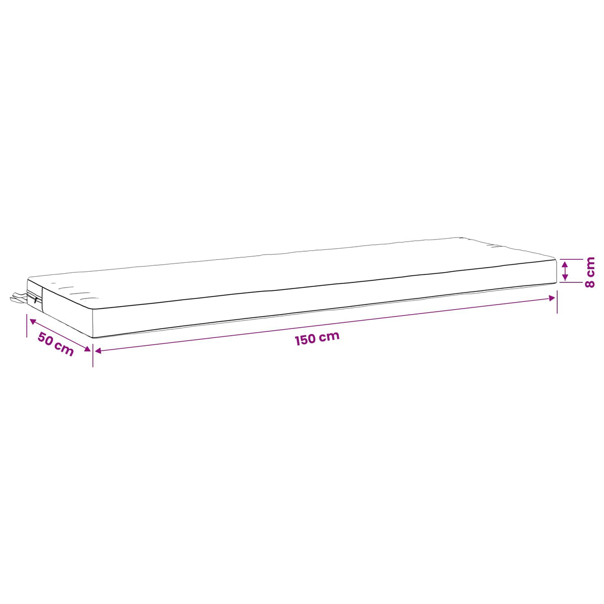 vidaXL Bench Cushion SOEST 100% Polyester Anthracite 150 x 50 x 8 cm
