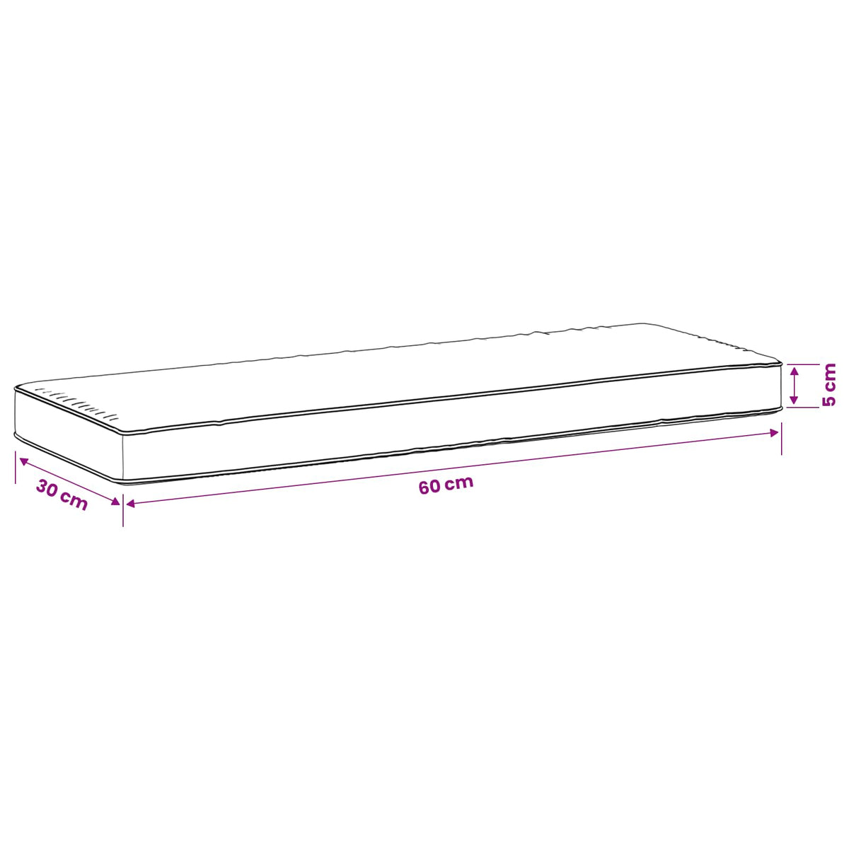 vidaXL 1-Piece Bench Cushion VUGHT 100% Polyester Blue 60 x 30 x 5 cm
