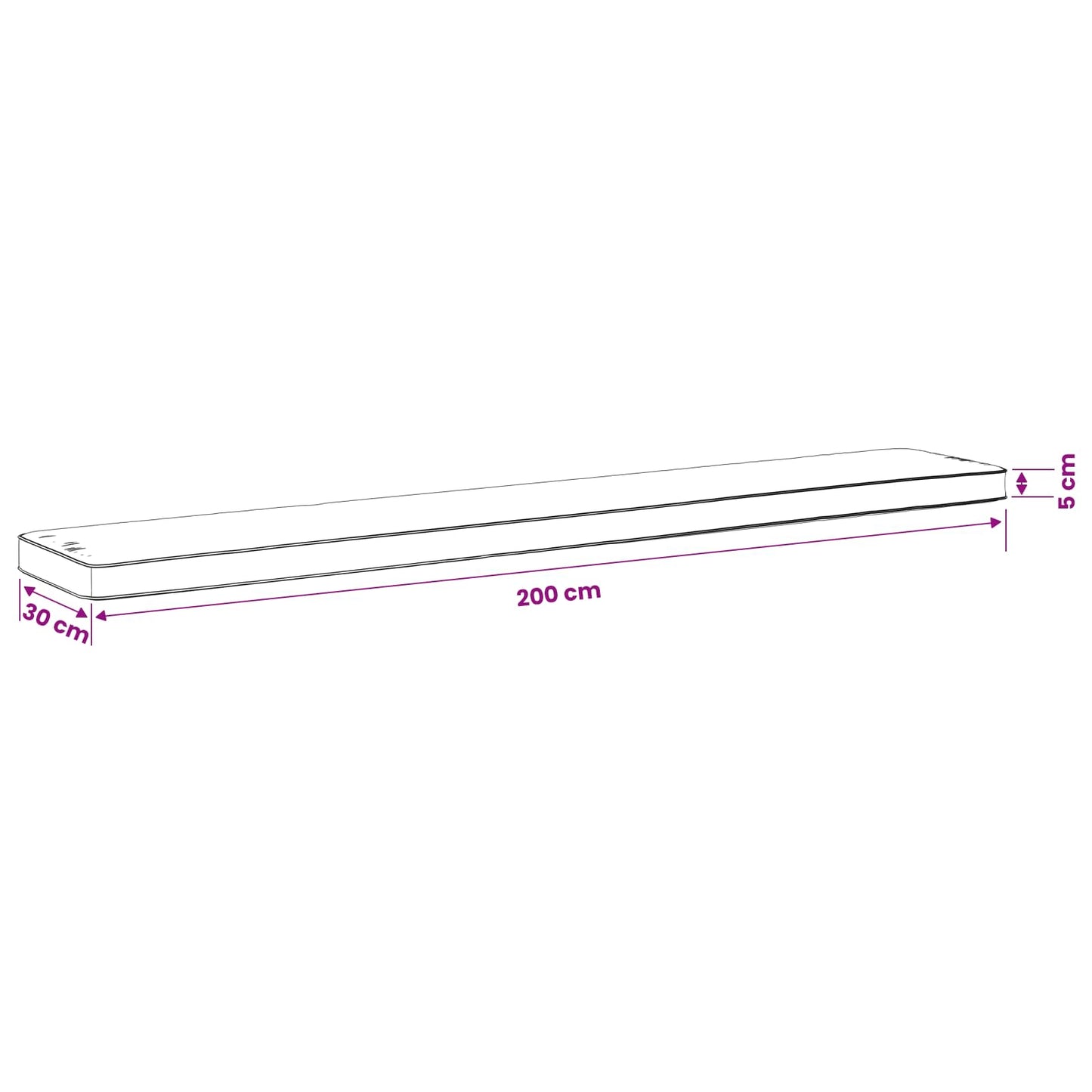 vidaXL 1-Piece Bench Cushion VUGHT 100% Polyester Leaf Pattern