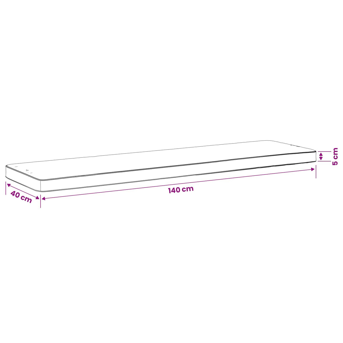 vidaXL 1-Piece Bench Cushion VUGHT 100% Polyester Red 140 x 40 x 5 cm