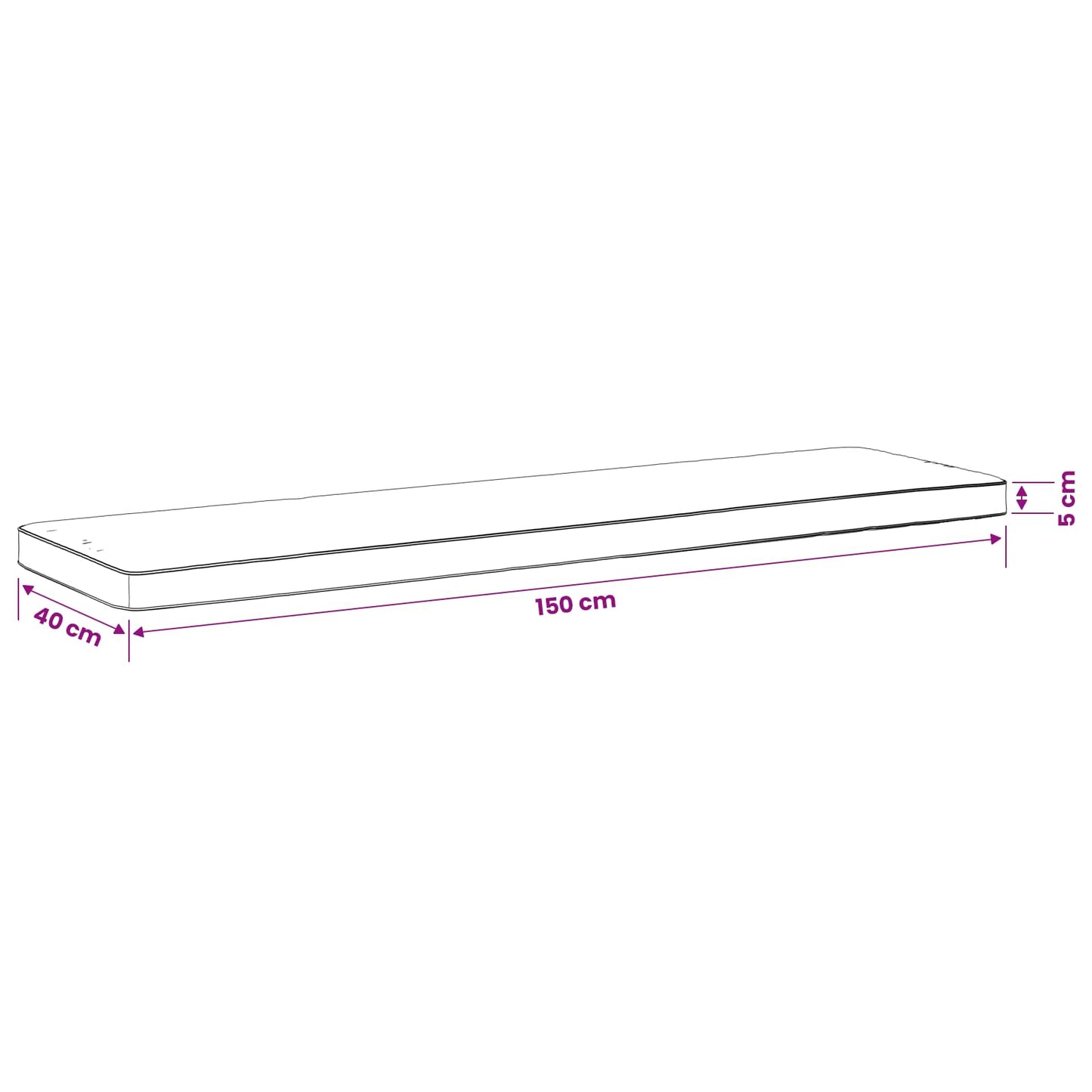 vidaXL 1-Piece Bench Cushion VUGHT 100% Polyester Anthracite
