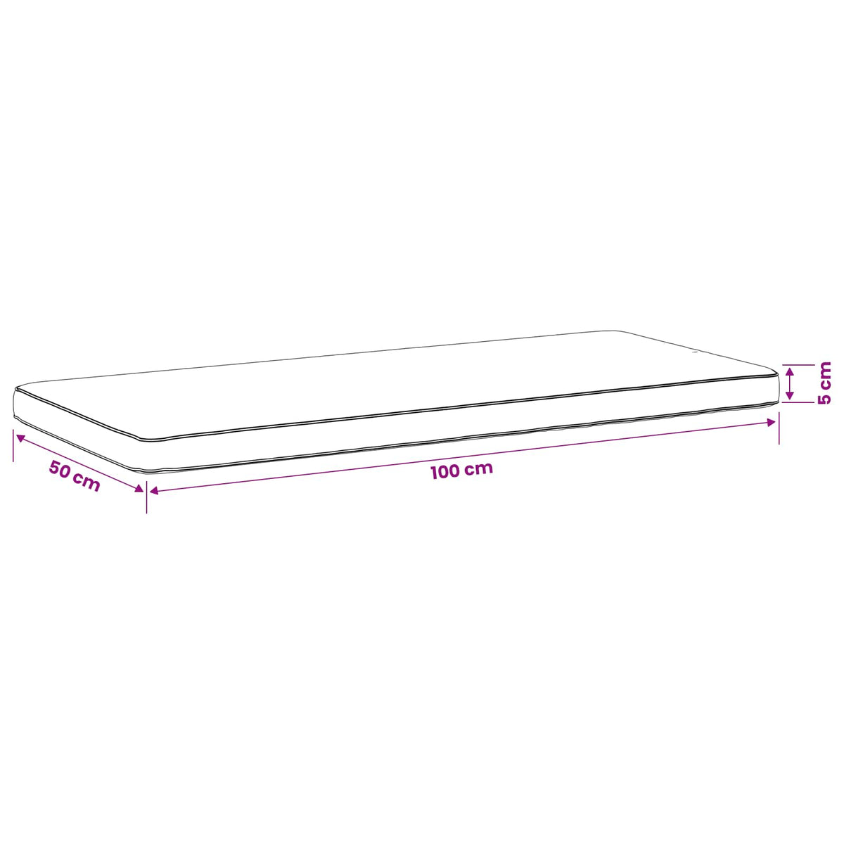 vidaXL 1-Piece Bench Cushion VUGHT 100% Polyester Cream