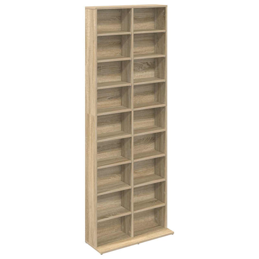 vidaXL CD Cabinet Sonoma Oak 65 x 23.5 x 175 cm Engineered Wood