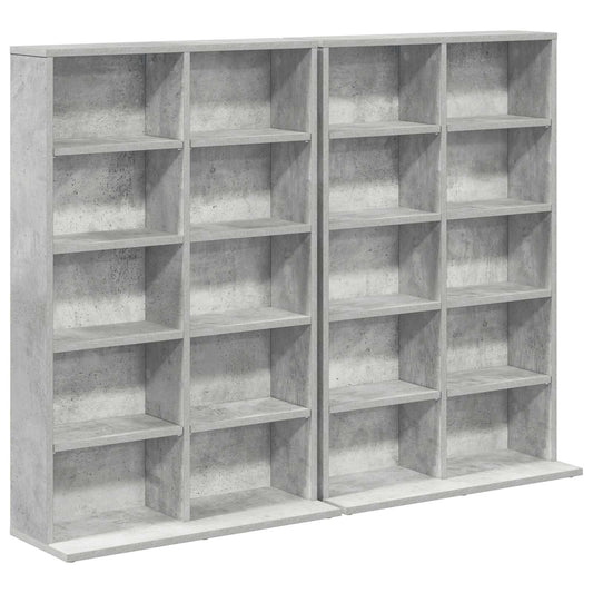 vidaXL CD Cabinet 2 pcs Concrete Grey 65 x 23.5 x 97.5 cm