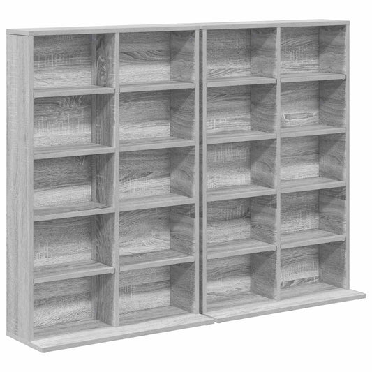 vidaXL CD Cabinet 2 pcs Grey Sonoma 65 x 23.5 x 97.5 cm
