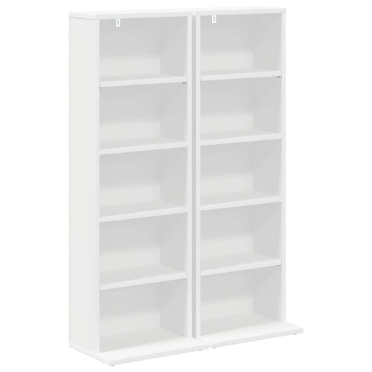 vidaXL CD Cabinet 2 pcs White 33 x 23.5 x 97.5 cm Engineered Wood