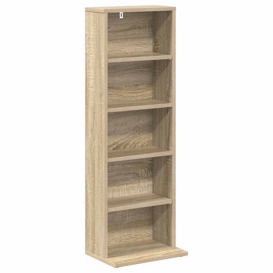 vidaXL CD Cabinet Sonoma Oak 33 x 23.5 x 97.5 cm Engineered Wood