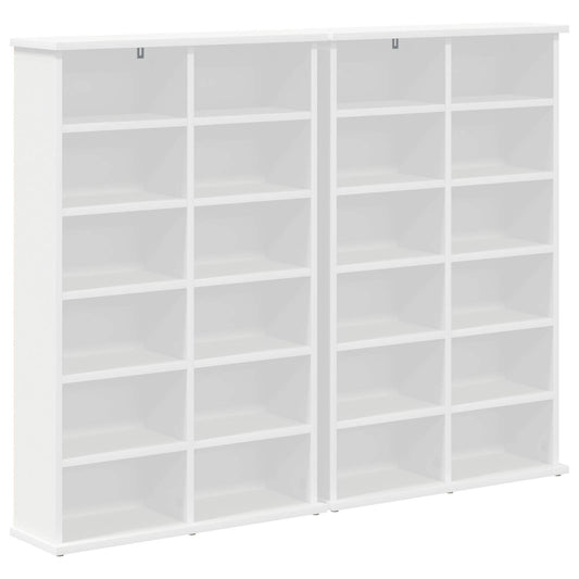 vidaXL CD Cabinet 2 pcs White 60 x 17 x 92 cm Engineered Wood