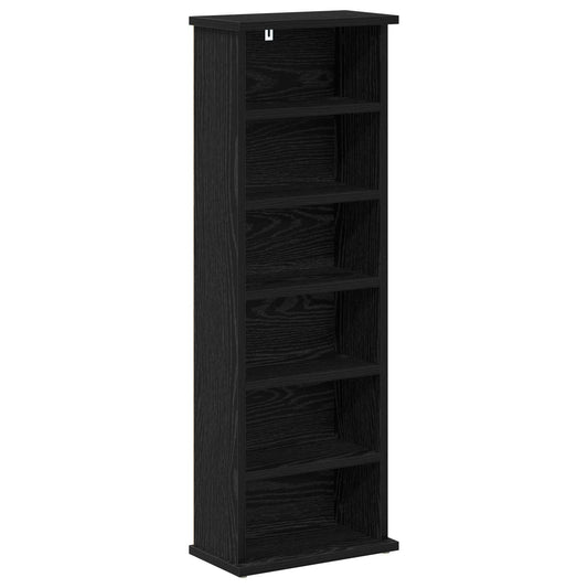 vidaXL CD Cabinet Black Oak 32 x 17 x 92 cm Engineered Wood