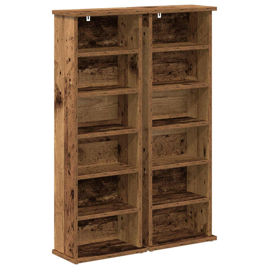 vidaXL CD Cabinet 2 pcs Old Wood 32 x 17 x 92 cm Engineered Wood
