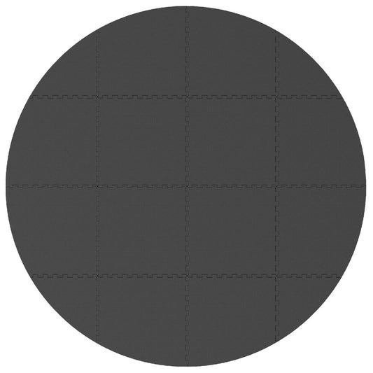 vidaXL Pool Ground Mat 16 pcs Ø 235 cm Round EVA Foam Black