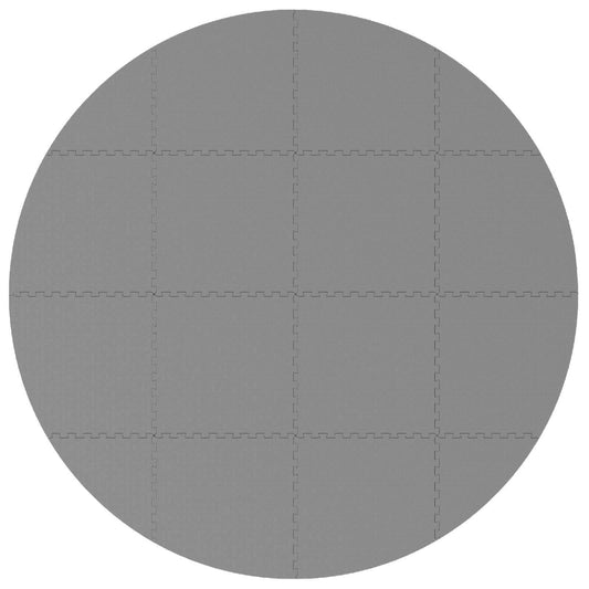 vidaXL Pool Ground Mat 16 pcs Ø 235 cm Round EVA Foam Grey