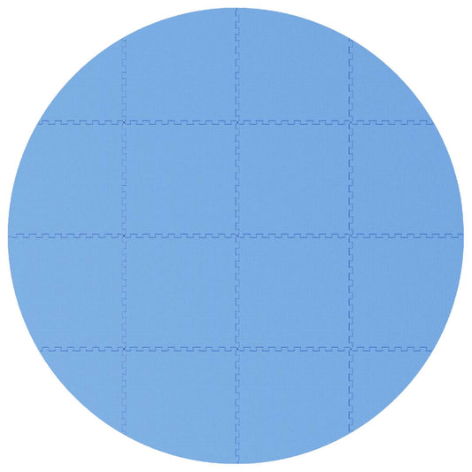 vidaXL Pool Ground Mat 16 pcs Ø 235 cm Round EVA Foam Blue