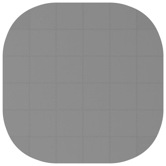 vidaXL Pool Ground Mat 36 pcs Ø 350 cm Round EVA Foam Grey