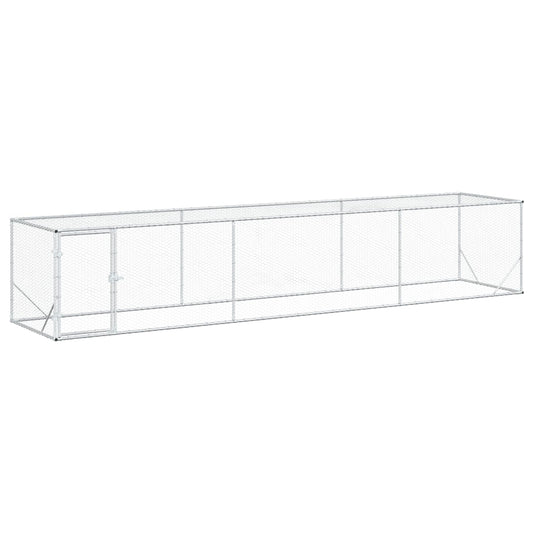 vidaXL Chicken Yard Silver 500 x 100 x 100 cm Galvanised Steel
