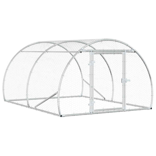 vidaXL Chicken Coop Silver 200 x 150 x 100 cm Galvanised Steel