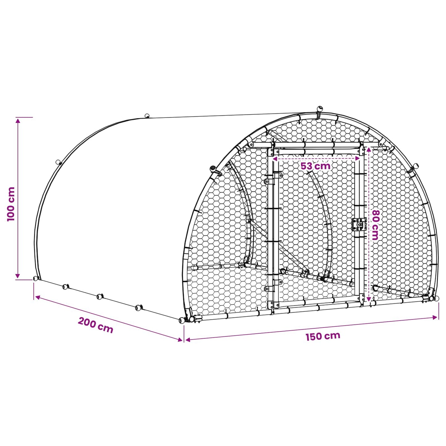 vidaXL Chicken Coop Silver 200 x 150 x 100 cm Galvanised Steel