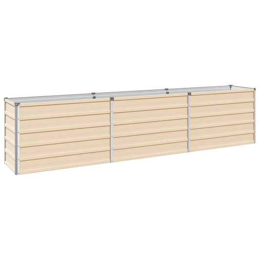 vidaXL Raised Garden Bed Ivory 240 x 40 x 55 cm cold-rolled steel