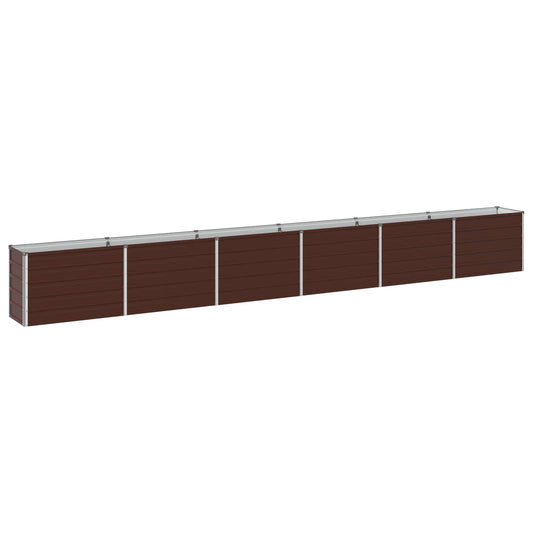 vidaXL Raised Garden Bed Brown 480 x 40 x 55 cm cold-rolled steel