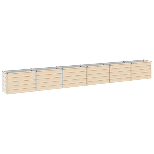vidaXL Raised Garden Bed Ivory 480 x 40 x 55 cm cold-rolled steel